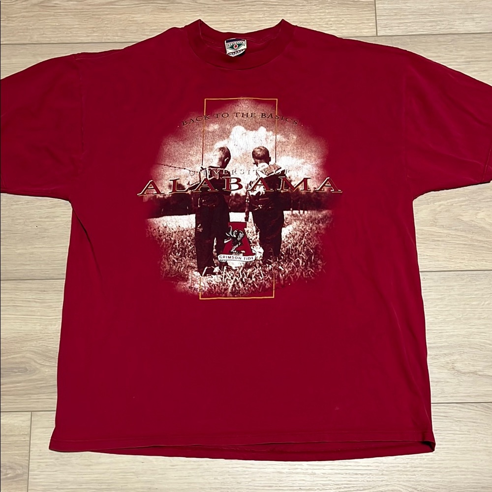 Vintage Alabama "Big Al" Logo Red Tee Shirt Red Oak Sportswear Mens Size XXL